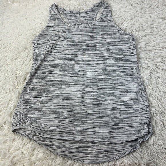 Lululemon Essential Tank Pleated Space Dye Camo White Silver Spoon - Picture 1 of 4